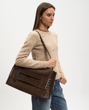 JW Anderson Коричневая замшевая сумка Loafer HB0749LA0364w