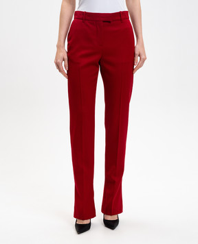 Alexander McQueen Червоні штани кльош з вовни 843646QJAAC