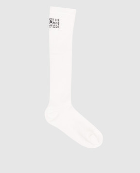 Maison Margiela MM6 Білі гольфи з візерунком емблеми S52TL0038M13244