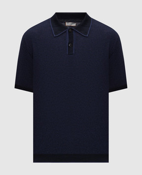 Canali Синее поло с леном и шелком MK02462C1179