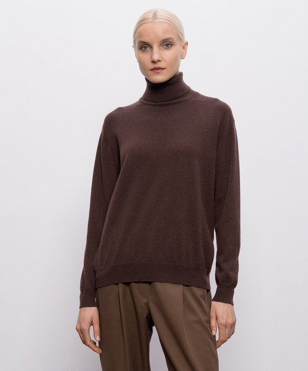 Brunello Cucinelli Коричневий гольф з кашеміру M12150103P зображення 3