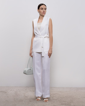 Peserico Білий топ із шовку з ланцюжком моніль A08921D07325