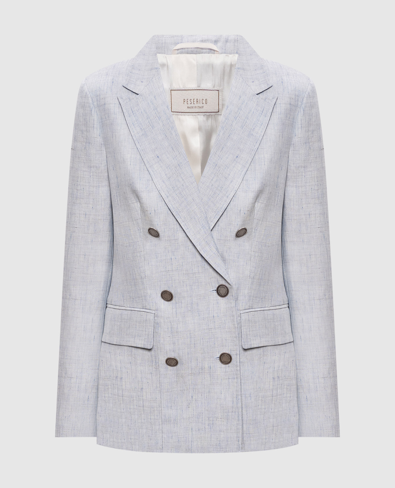 

Голубой двусторонний жакет с льном, Жакеты