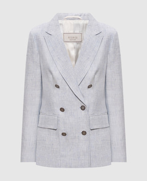 Peserico Блакитний двосторонній жакет з льоном S0123105426