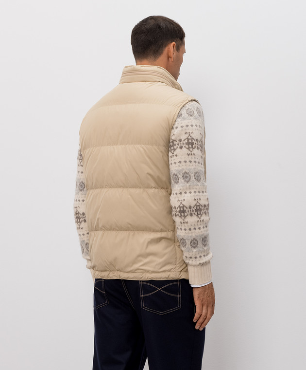 Brunello Cucinelli Бежевий пуховий жилет MV4081611 зображення 4