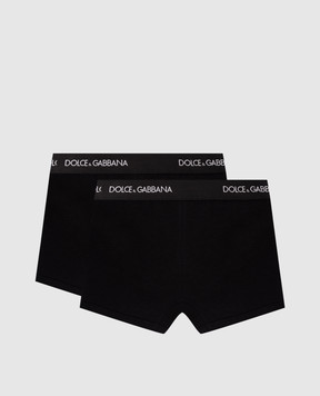 Dolce&Gabbana Дитячий набір чорних трусів-боксерів з контрастним логотипом L4J701ON00G