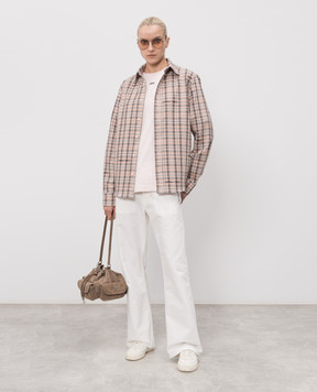 Off-White Рожева сорочка у візерунок 44XGE04MS26F001