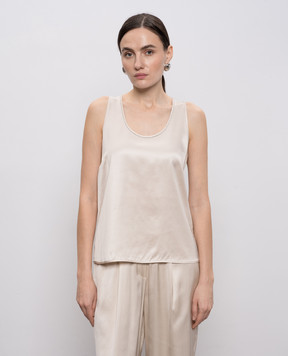Peserico Бежевий топ з ланцюжком моніль A0848106638