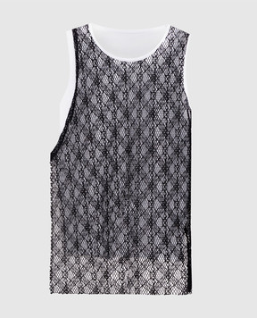 Y`S Yamamoto Біла майка з ажурною вставкою YKT15065