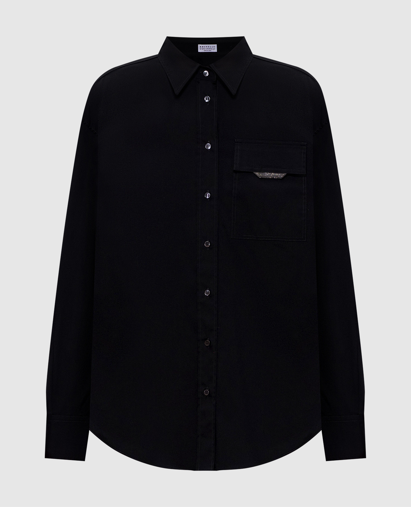 Черная рубашка с цепочкой мониль