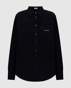 Brunello Cucinelli Чорна сорочка з ланцюжком моніль M0091MY516