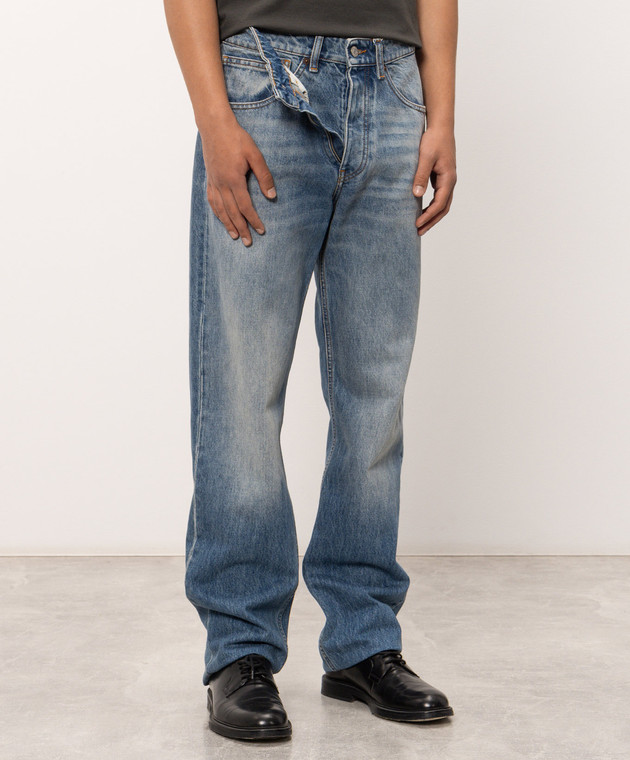 Maison Margiela MM6 Синие джинсы двойной конструкции SH2LA0062M30058 изображение 3