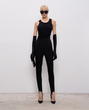 Thierry Mugler Черный топ в рубчик 26P3TO08515014