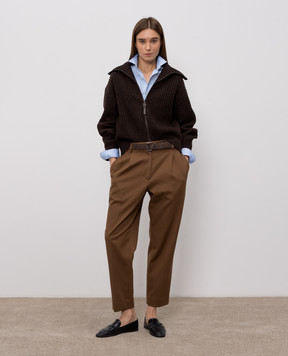 Brunello Cucinelli Коричневий кардиган з кашеміру та шовку MBM753506P
