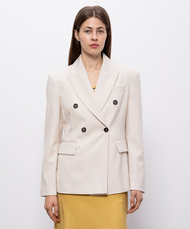 Brunello Cucinelli Бежевый двубортный жакет MG5537243P изображение 3
