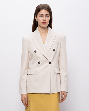 Brunello Cucinelli Бежевый двубортный жакет MG5537243P