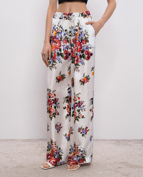 Dolce&Gabbana Білі штани із шовку в принт FTDBNTIS11I