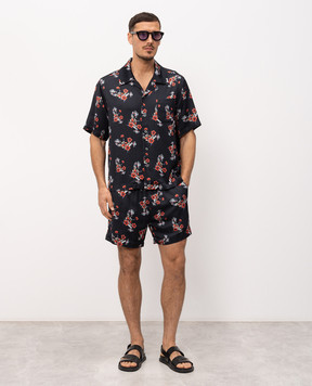 Rhude Черные шорты с принтом RHSS26SH01358