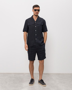 ISAIA Синие шорты из льна PNC021P9110