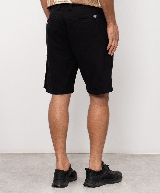 C.P. Company Чорні шорти з льоном MBE252A110658G зображення 4