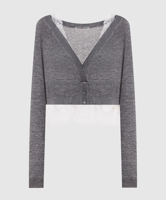 Ermanno Scervino Сірий джемпер з кашеміру з мереживом D492N300APPYU