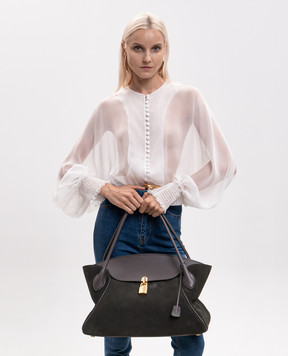 Balmain Сіра замшева сумка Pulse Day HN1DB068LTXC
