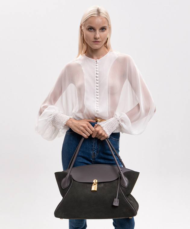 Balmain Сіра замшева сумка Pulse Day HN1DB068LTXC зображення 2