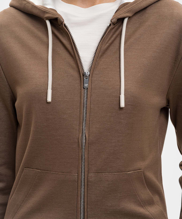 Marco Pescarolo Коричневая спортивная куртка Miked с шелком MIKEDD53Y08 изображение 5