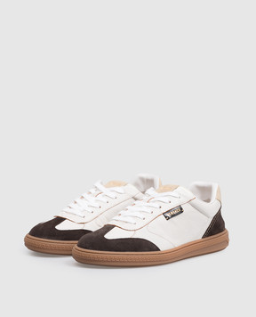 Versace Белые кожаные кроссовки Greca Court 10246551A17776