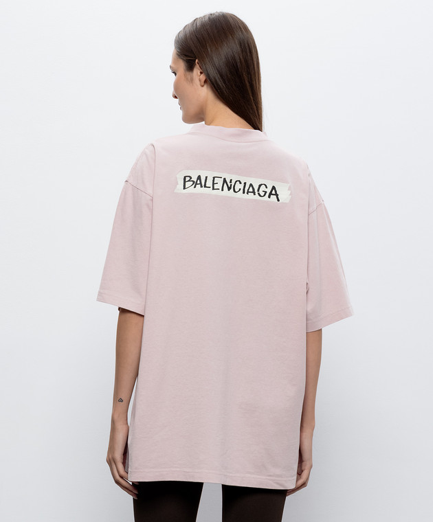 Balenciaga Рожева футболка з принтом A00497TTVL6 зображення 3