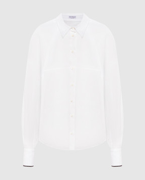 Brunello Cucinelli Белая блуза с цепочкой мониль MH750MO516