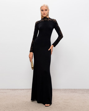 Ermanno Scervino Life Чорна сукня максі з мереживом D494Q602VQL