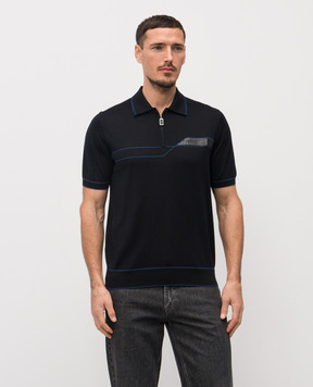 Stefano Ricci Черное поло из шелка K616434Z33F26104