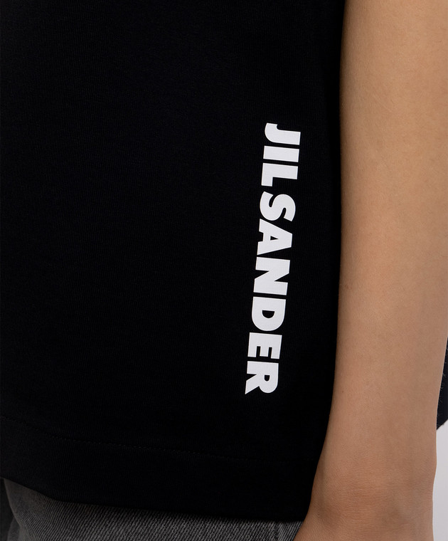 Jil Sander Черная футболка с принтом логотипа J02GC0173J20348 изображение 5