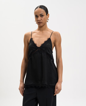 Juun.j Чорний топ з мереживом JW6264W005