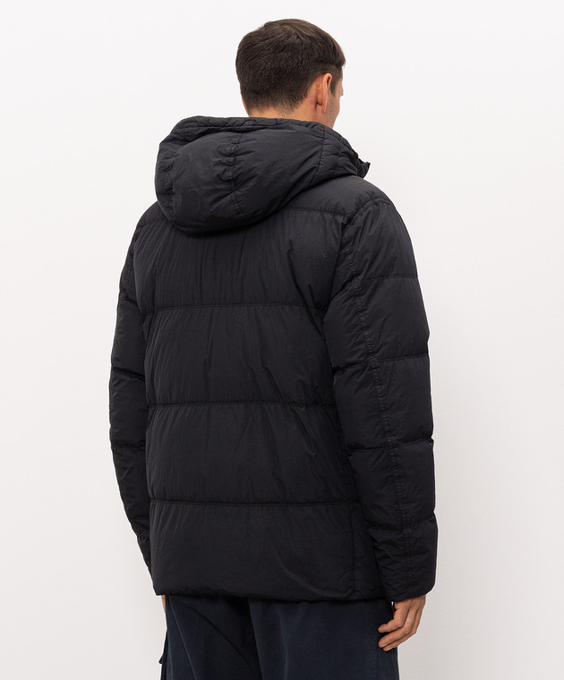 Stone Island Темно-синій пуховик з патчем логотипа L2S154100037S0A23 зображення 4