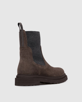 Brunello Cucinelli Коричневі замшеві челсі MZSFG3034
