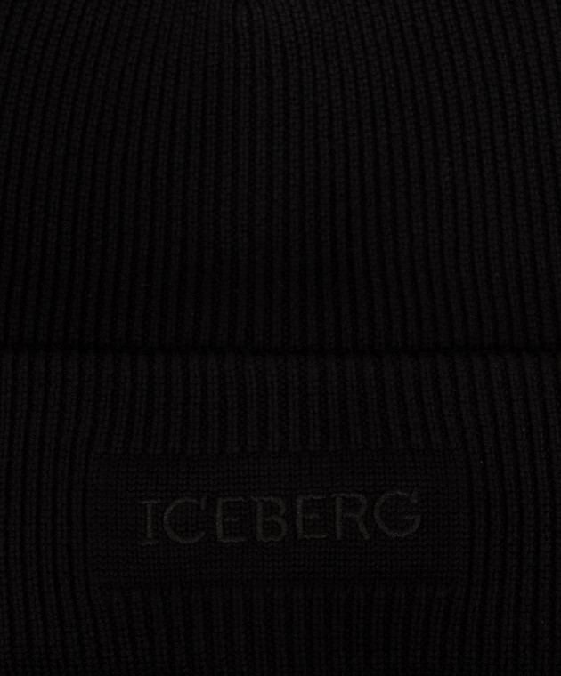Iceberg Чорна шапка з вовни з вишивкою логотипа 30409005 зображення 4
