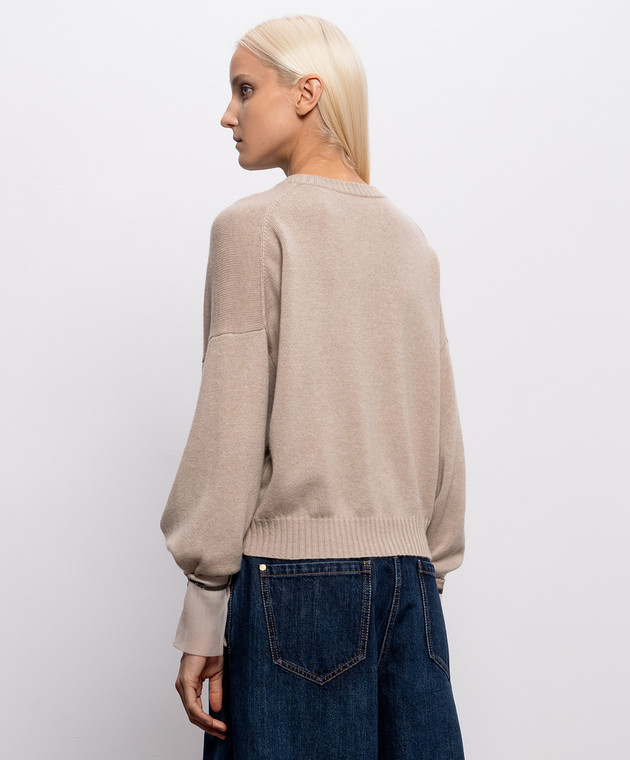 Brunello Cucinelli Бежевый джемпер из кашемира M12747000 изображение 4