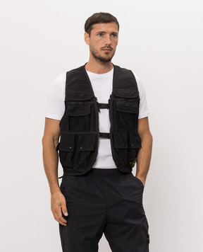 Stone Island Чорний жилет з кишенями L2S15G100016S0424
