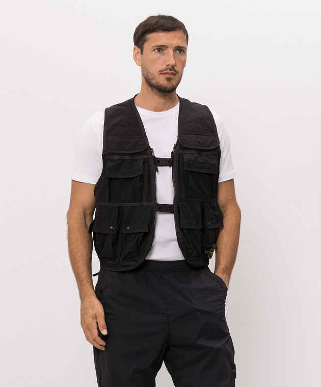 Stone Island Чорний жилет з кишенями L2S15G100016S0424 зображення 3