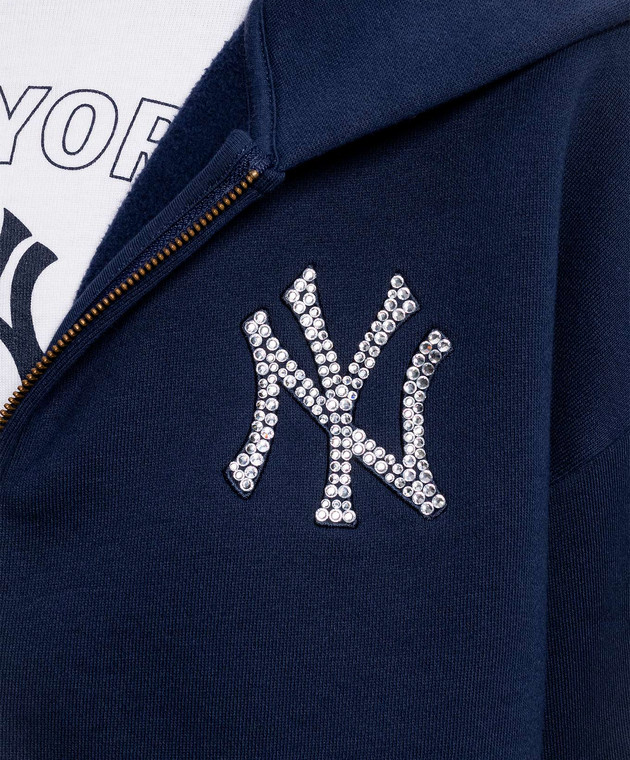 Sporty & Rich Синяя утепленная спортивная куртка Yankees ST094818635BL107 изображение 5