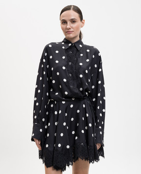 Max Mara Sportmax Черное платье BOSSO из шелка в горох SPXBOSSO