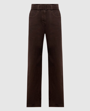 Brunello Cucinelli Коричневые джинсы с поясом M0H81P4109