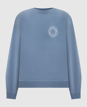 Stone Island Блакитний світшот з принтом логотипа L1S156100001S0283