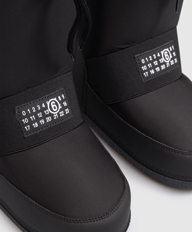 Maison Margiela MM6 Дитячі чорні комбіновані чоботи з нашивкою 839503639 зображення 5