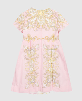 Versace Детское розовое платье в принт 10195351A17232