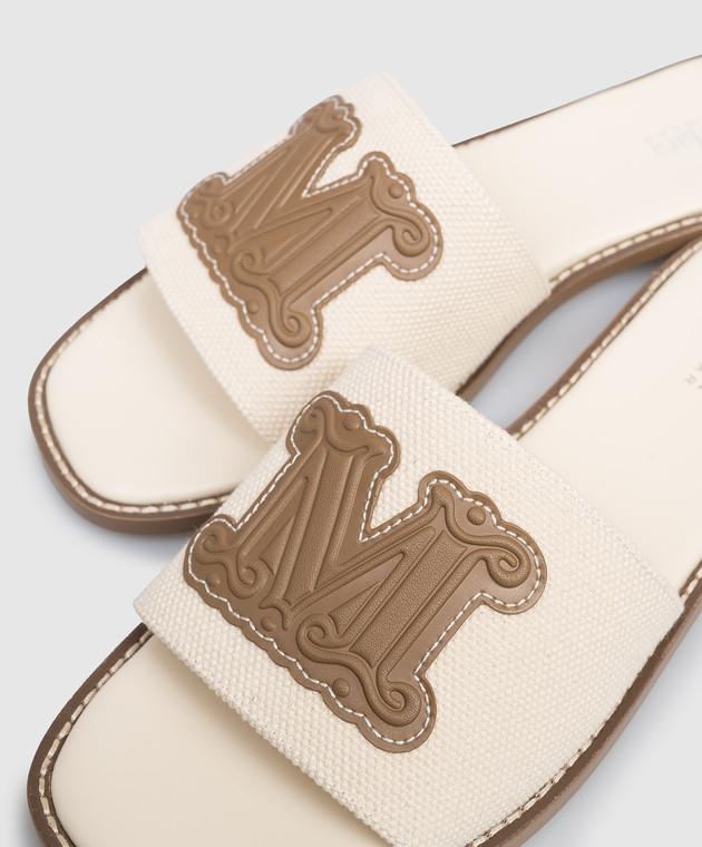 Max Mara Шлепанцы цвета айвори CAUCASO BCHCAUCASO изображение 5