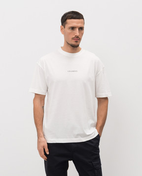 C.P. Company Біла футболка з монограмою MTS087A005100W