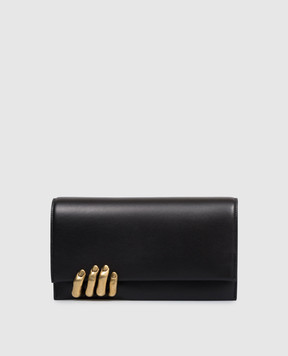 Khaite Чорний шкіряний клатч Sculpted Hand H40181015